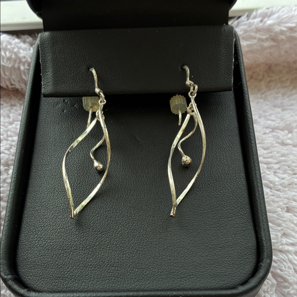Sterling Silver Y2K Dangle Twist Earrings